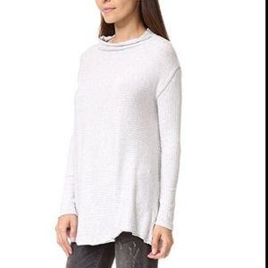 Free People ribbed Lover split open back sweater gray
